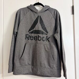 Reebok Men's Charcoal Hoodie with Black Logo